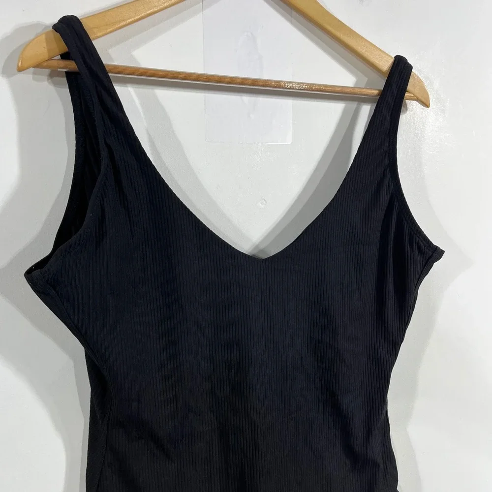 Andie Swim Euro Summer Resort Beachy Black One Piece Swimsuit Low Back Womens XL